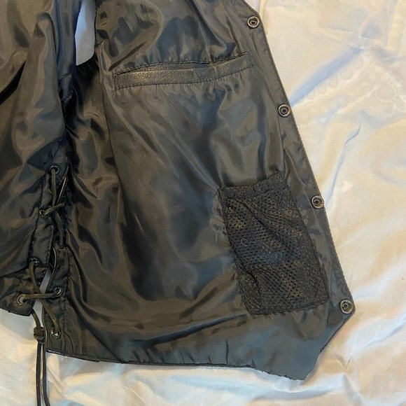 Jim Leather Inc Black Leather Vest Sz XL - Picture 4 of 8